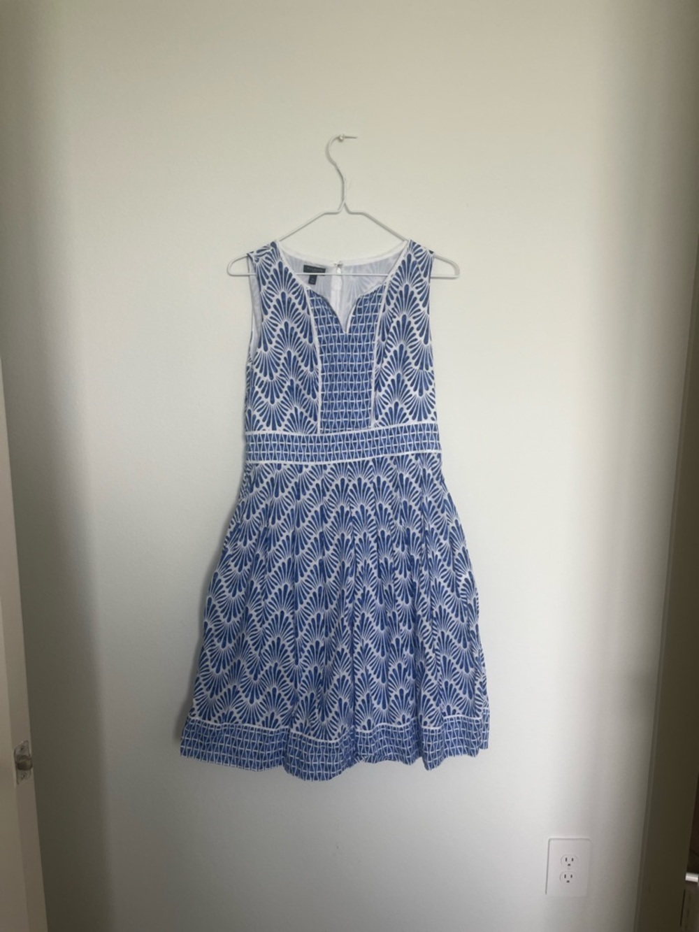 Talbots Blue and White Print Sundress